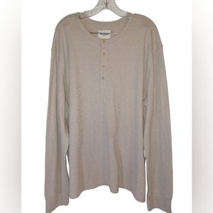 Goodfellow & Co Men's Size XXL Beige  Long Sleeve Shirt 4 Button